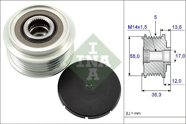 Ina 535018410 Шкив генератора Toyota Avensis