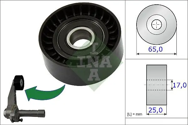 Ina 531086610 Ролик натяжителя поликлинового