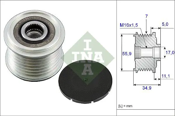 Ina 535008310 Шкив генератора AUDI Q7 3.6,