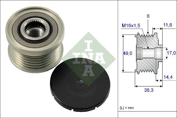 Ina 535012710 Шкив генератора BMW E46/E90