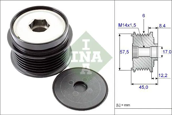 Ina 535017410 Шкив генератора JEEP Cherokee