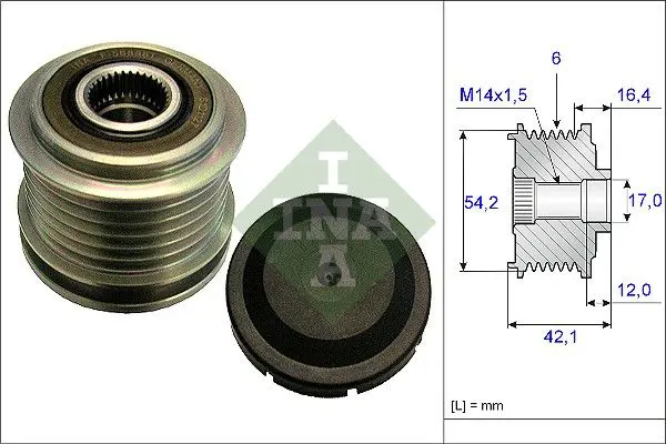 Ina 535018110 Шкив генератора Ford Focus