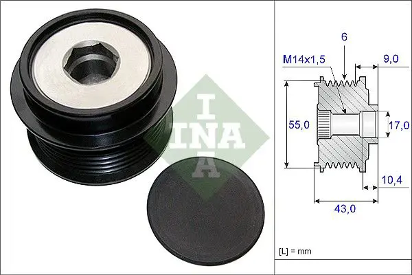 535 0208 10 Шкив генератора Toyota Avensis