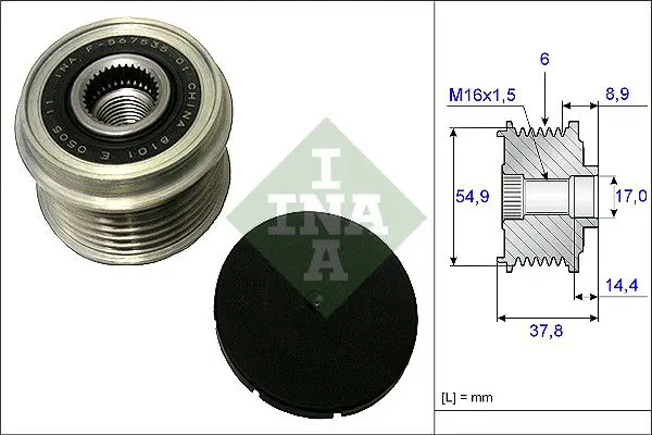 535 0217 10 Шкив генератора Kia Sorento