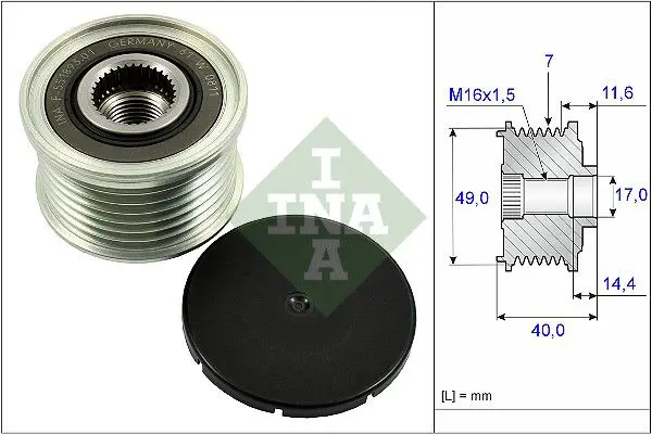 535 0254 10 Шкив генератора BMW X5 E70 3.0