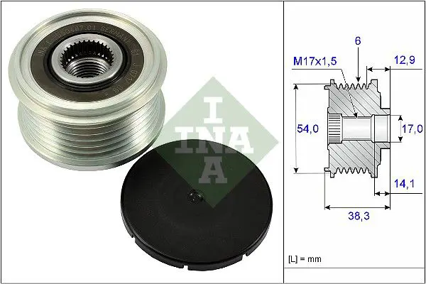 Ina 535026410 Шкив генератора CITROEN: C4