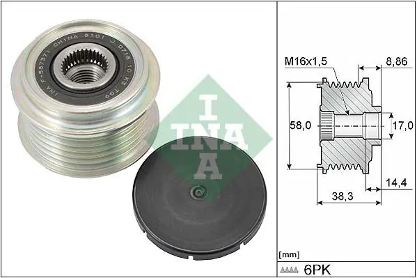 Ina 535029610 Шкив генератора Hyundai Creta