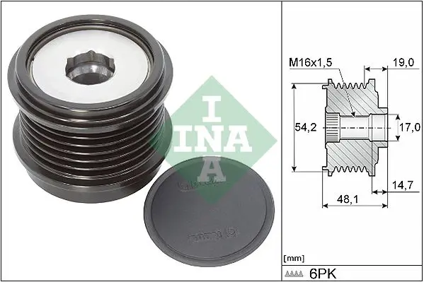 Ina 535031010 ОБГОННЫЙ ШКИВ ГЕНЕРАТОРА