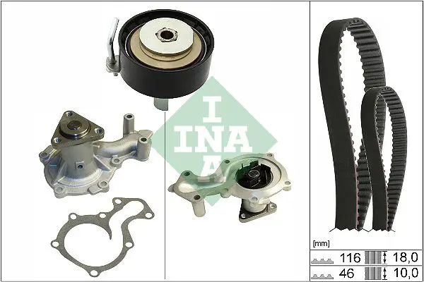 INA 530070130 Комплект ГРМ с водяным насосом