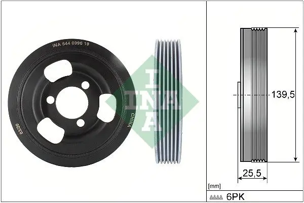INA 544009610 Шкив коленвала BMW: 3 (F30)