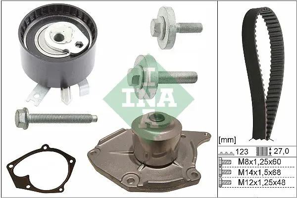 Ina 530019731 Комплект ГРМ с водяным насосом