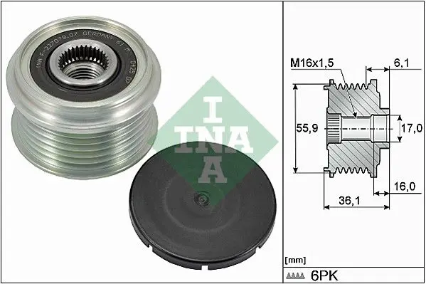 INA 535002610 Шкив генератора VOLVO: 850
