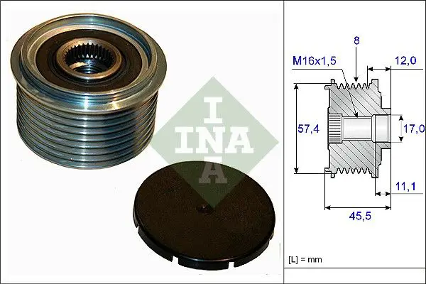 INA 535006910 ШКИВ ГЕНЕРАТОРА