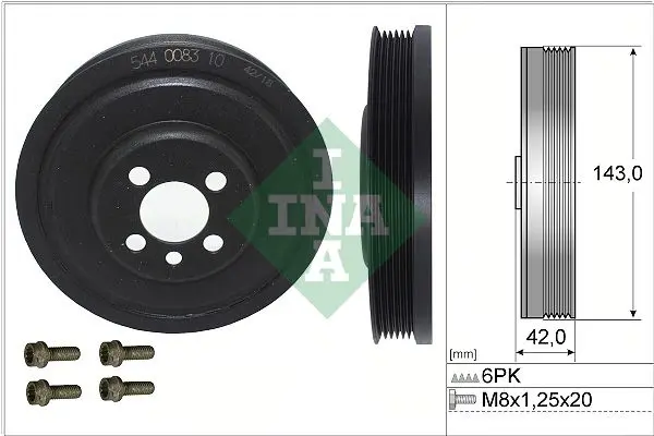 INA 544008320 Шкив коленвала AUDI: A4 B9