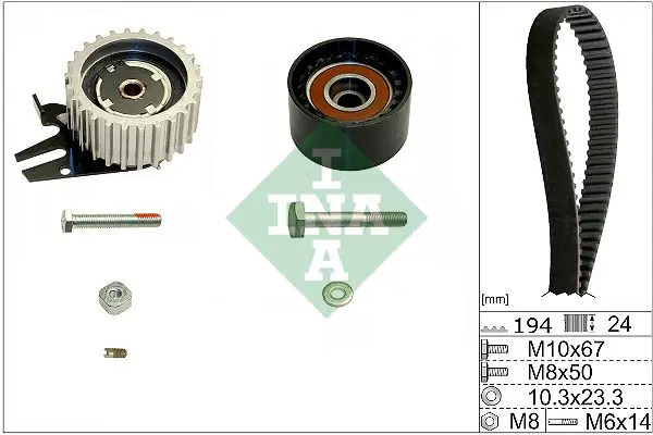 INA 530056110 Комплект ГРМ ALFA. FIAT 1.6