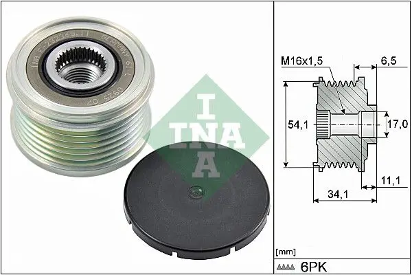 Ina 535017910 Шкив генератора AUDI: TT