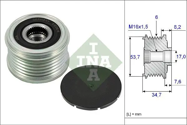INA 535022410 Шкив генератора OPEL: MERIVA B