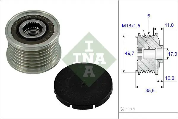Ina 535001610 Обгонная муфта генератора