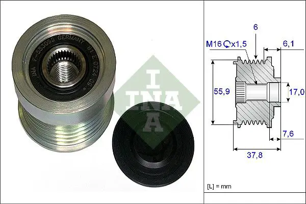 Ina 535007210 Шкив генератора VOLVO S60,