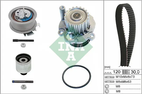 Ina 530020132 Комплект ГРМ с насосом VW
