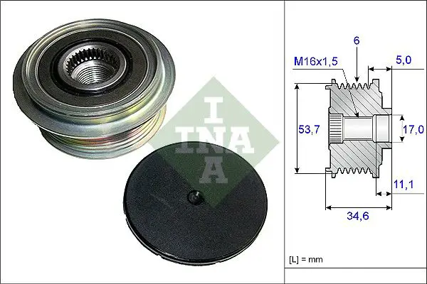 Ina 535012510 535012510 Шкив генератора INA