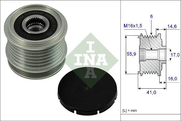 Ina 535001010 Шкив генератора AUDI: A3