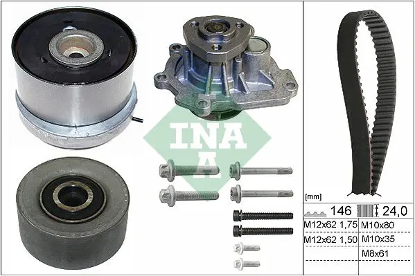 Ina 530072430 Комплект ГРМ + насос CHEVROLET