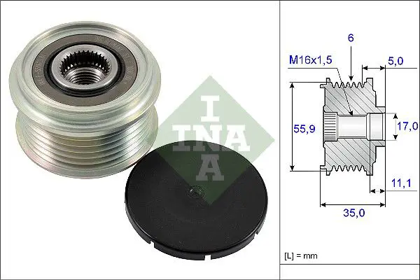 Ina 535022210 Шкив генератора AUDI Q7 (4L)