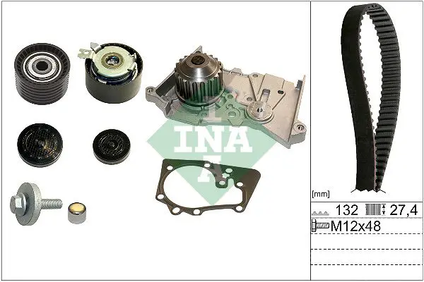 Ina 530064030 Комплект ГРМ с насосом RENAULT