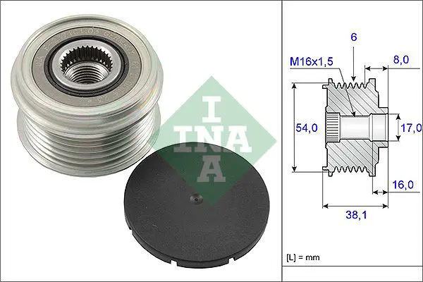 Ina 535006310 Шкив генератора FIAT: 500 07-,