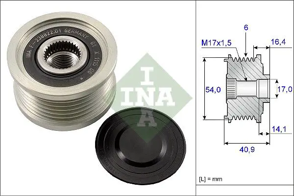 Ina 535011210 Шкив генератора Fiat Stilo