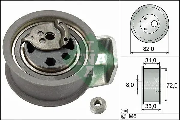 Ina 531043620 Ролик натяжной ремня ГРМ AUDI: