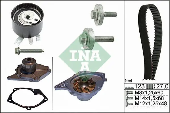 Ina 530019730 Комплект ГРМ с водяным насосом