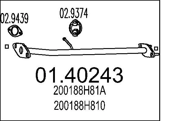 01.40243 Труба выхлопного газа