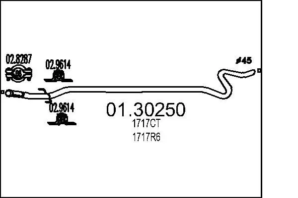 MTS 0130250 Труба выхлопного газа