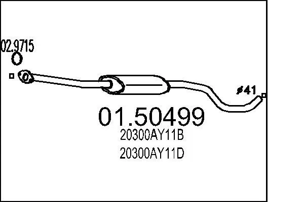 01.50499 Средний глушитель выхлопных