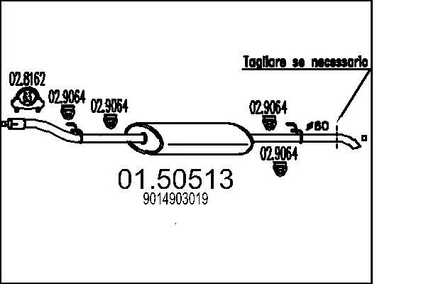 01.50513 Средний глушитель выхлопных