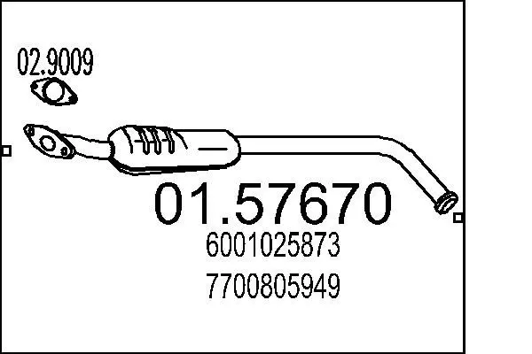 MTS 0157670 Средний глушитель выхлопных