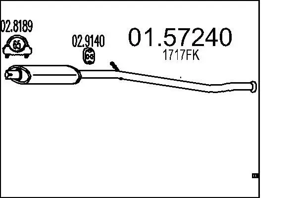 MTS 0157240 Средний глушитель выхлопных