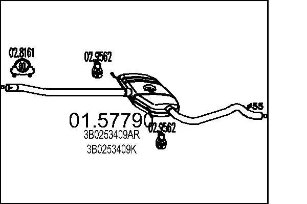MTS 0157790 Средний глушитель выхлопных