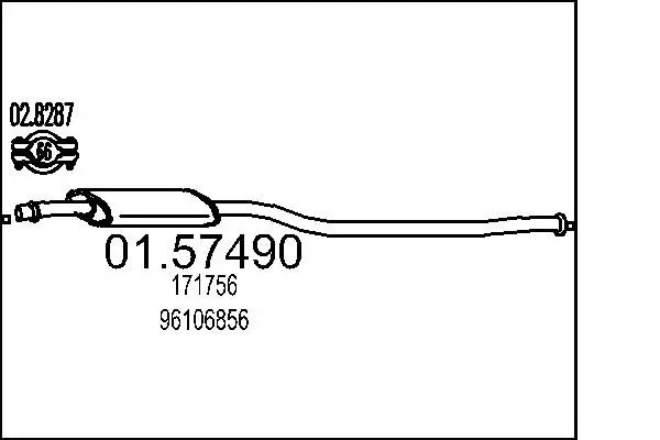 01.57490 Средний глушитель выхлопных