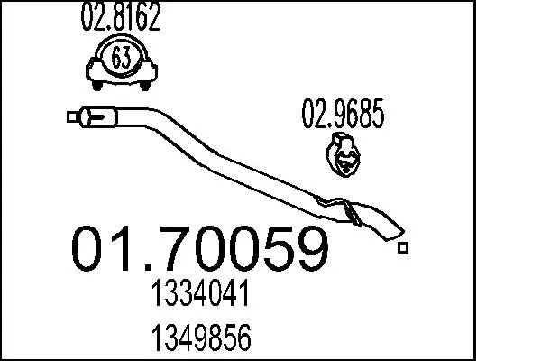 MTS 0170059 Труба выхлопного газа