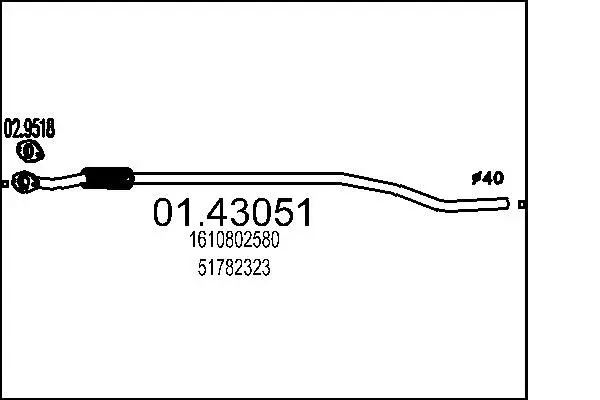 MTS 0143051 Труба выхлопного газа