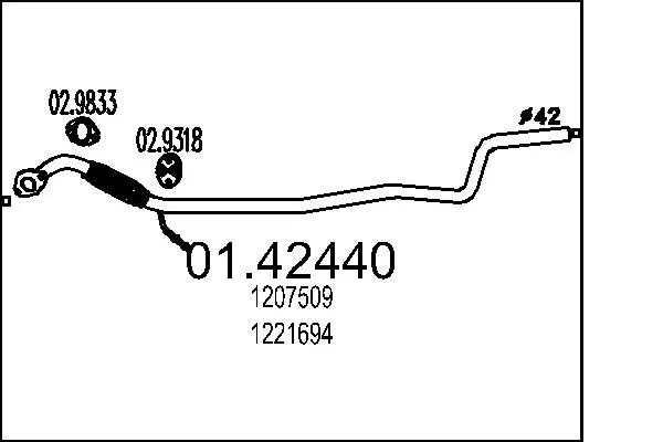MTS 0142440 Труба выхлопного газа