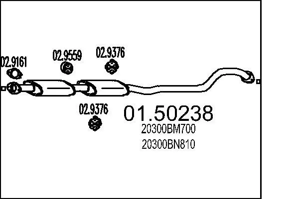MTS 0150238 Средний глушитель выхлопных