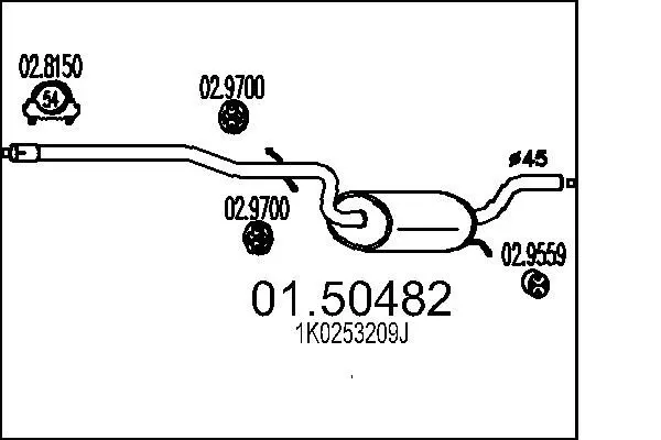 MTS 0150482 Средний глушитель выхлопных