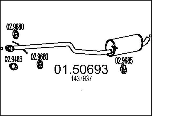 01.50693 Средний глушитель выхлопных