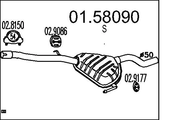 MTS 0158090 Средний глушитель выхлопных