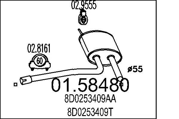 01.58480 Средний глушитель выхлопных