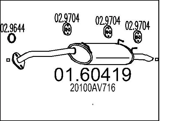 MTS 0160419 Глушитель выхлопных газов